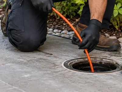 Drain cable entering an outdoor drain
